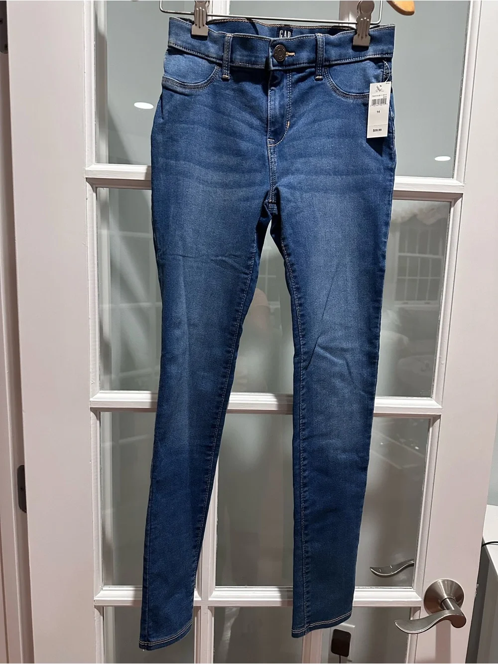 GAP girls size 14 Mid-Rise Skinny Jeans in Denim Blue- new